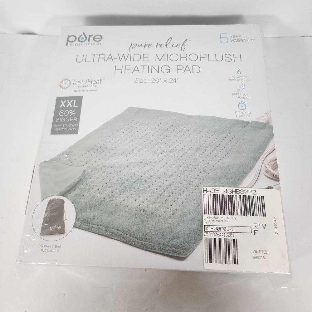 Pure Enrichment XXL Ultra-Wide Heating Pad 20x24 LCD Controller New